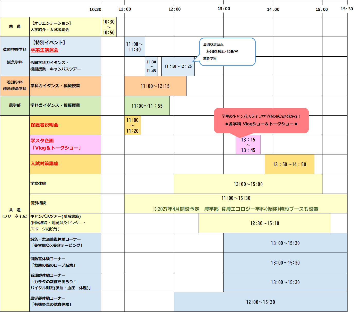 TIME TABLE